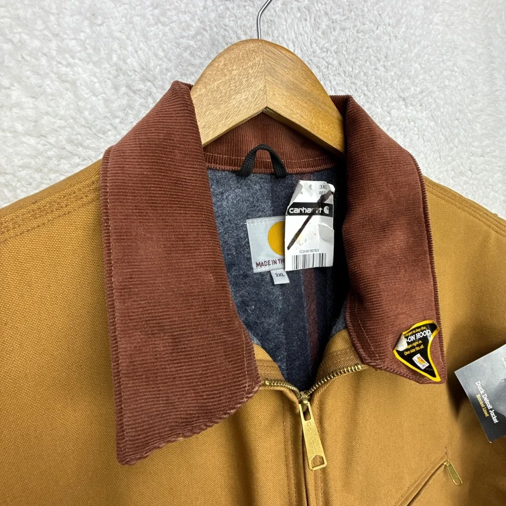 Carhartt Detroit Jacket Blanket Lined Mens 3XL J001 BRN Brown NWT NOS - Picture 11 of 15